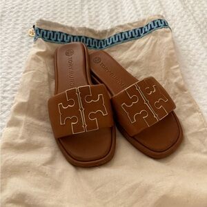 Tory Burch Brown Slide Sandals